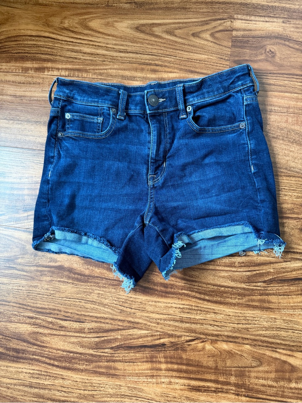 American Eagle Outfitters Dark Blue Denim Cutoff Shorts